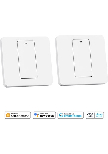Meross Wi-fi Uzaktan Kontrollü İki Adet Çift Yönlü Tuşlu Akıllı Anahtar-mss550x-2