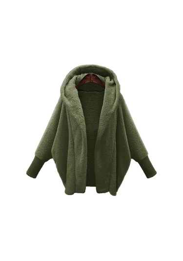 Sonbahar Ve Kış, Kadın Giyim Düz Renk Uzun Kollu Kapşonlu Bol Peluş Ceket Kadın Koyu Kahverengi Sonbahar Ve Kış, Kadın Giyim Düz Renk Uzun Kollu Kapşonlu Bol Peluş Ceket Kadın Koyu Kahverengi