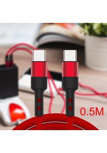 Suntek USB C Veri Kablosu 3.8 MM 50 CM Kırmızı
