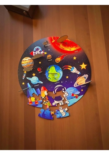 3d Uzay Yolculuğu Büyük Ahşap Puzzle - Büyük Boy 44 Parça - 60 X 60 Cm