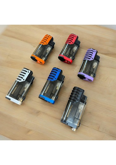 3 Pürmüz Jet Alev Delicili Puro Çakmağı Siyah/mor