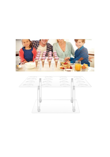 Homyl Akrilik Dondurma Koni Tutucu Suşi El Rulo Rafı Taban Temizlemek