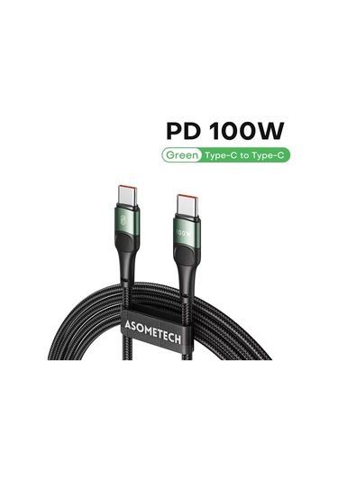 Asometech100w Usb C Kablo Pd Hızlı Şarj Kablosu Macbook Samsung Uyumlu Huawei Xiaomi İçin 3m Rusya Federasyonugökyüzü Mavi2m