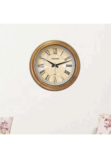 Romen Rakkamlı Kahverengi Duvar Saati Kahverengi