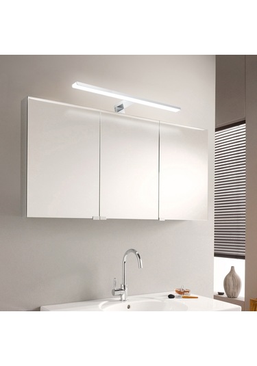Skycity Banyo Duvar Aydınlatması 4000k Beyaz Işık 10w Paslanmaz Çelik 60cm, Dolap Ve Ayna Işığı, Ip44, 800 Lumens, Göz Koruyucu, Modern Tasarım Gümüş