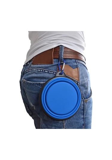 Katlanabilir Silikon Köpek Mama ve Su Kabı 350 ML Çok Renkli