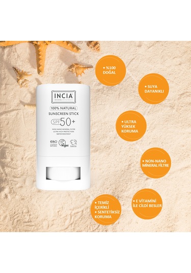 Incıa Doğal Mineral Filtreli Stick Güneş Koruyucu SPF50+ 15 G