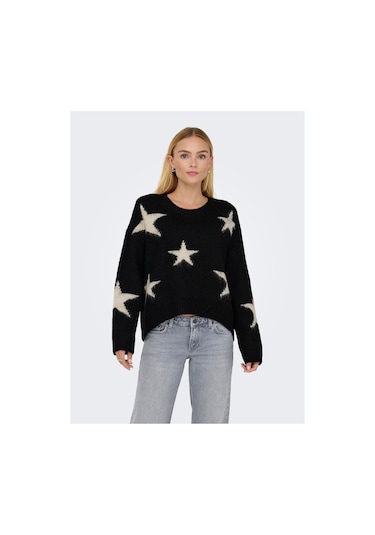 Only Onlazu Ls Star O-neck Knt Siyah