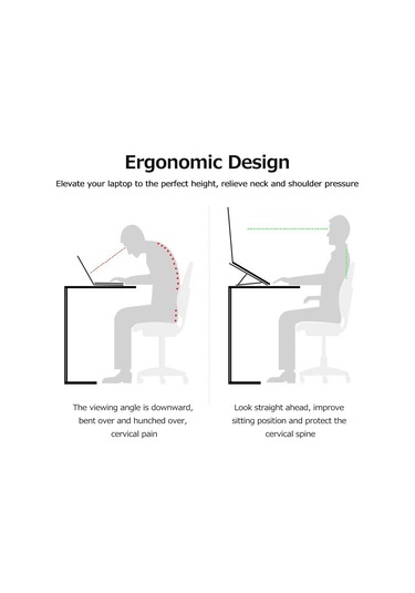 Lemestar Alüminyum Notebook Tutucu: 6 Seviye Yükseklik Ayarlı, Soğutucu Fonksiyonlu, Taşınabilir Katlanabilir Bilgisayar Yükseltici Gümüş