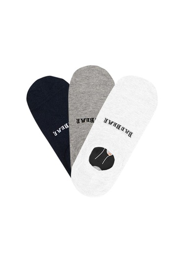 Core Tendo Beyaz Grimelanj Siyah 3'lü Unisex Kısa Çorap Beyaz-gri-siyah Çok Renkli