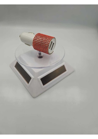 Kırmızı Taşlı Araç Çakmaklık Şarj Çift Çıkışlı A Kalite