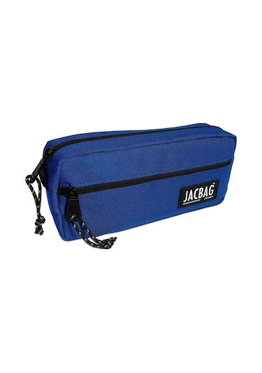 Jacbag Çift Fermuarlı Saks Mavi Erkek Çocuk Kalem Kutusu Çok Renkli