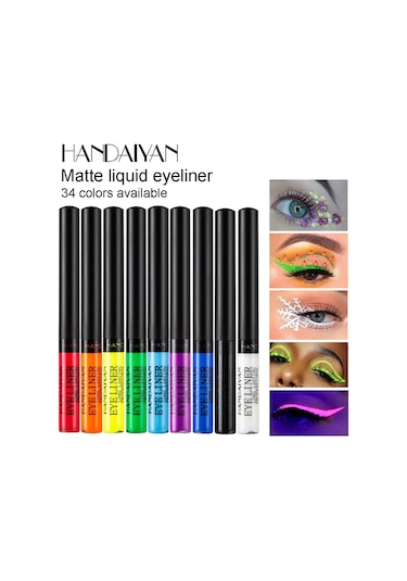 Uv Işık Neon Eyeliner Kalem Gözler Makyaj Kırmızı Su Geçirmez Sıvı Renkli Göz 33 No Box 01