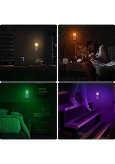 Maiyame Led Akıllı Ambiyans Lambası, Rgb Kumandalı 16 Renk, 10 Seviye Parlaklık, 0.9w, Avrupa Standartı Fişi Diğer