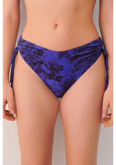 Suwen Bluebell Yanı Büzgülü Bikini Alt Sb2541513111311 Renkli Desenli