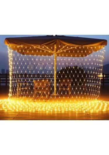 Ip 65 3x2m Yeşil Kablo 240 Led 3000k Perde Ağ Sabit Yılbaşı