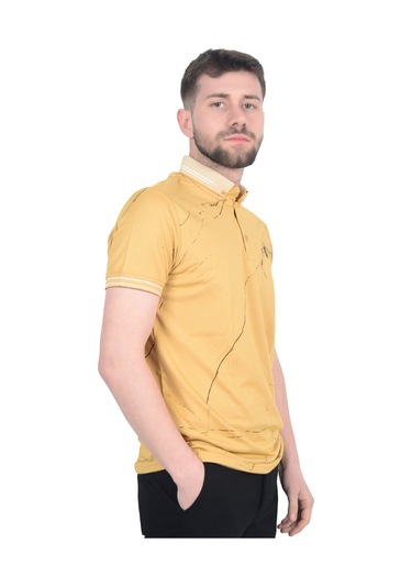Cengiz İnler Baskı Desenli Erkek Polo Yaka  T-shirt
