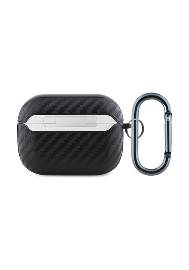 Airpods Uyumlu Pro 2 Kılıf Redbull Lisanslı Pu Karbon Fiber Tasarımlı Askı Aparatlı Kapak Siyah