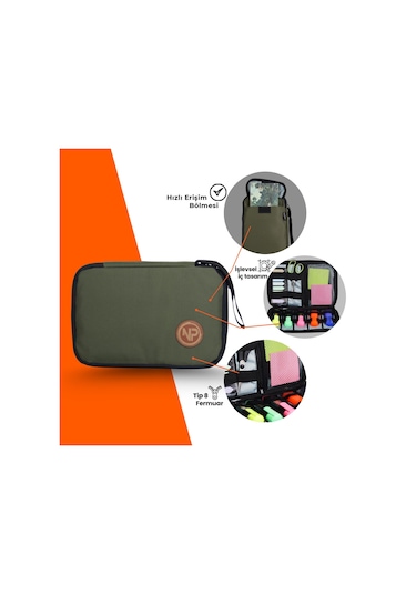 Npo Array Kablo Makyaj ve Aksesuar Organizer Çantası Yeşil