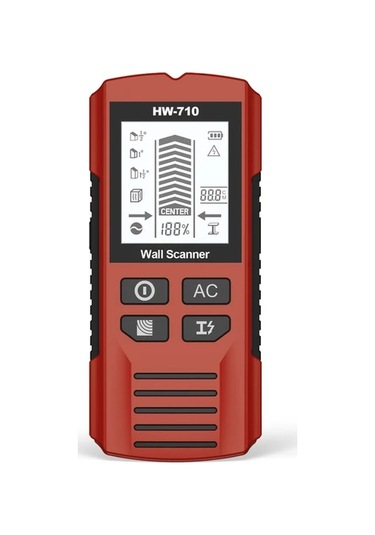 Honeybeeshop El Tipi Duvar Dedektörü Kırmızı Saplama Sütun Braketi Metre Dijital Dedektör Ahşap Tarayıcı