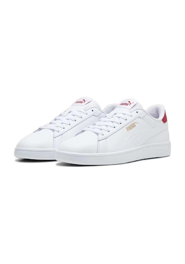 Puma Smash 3.0 L Unisex  Beyaz / Kırmızı Sneaker