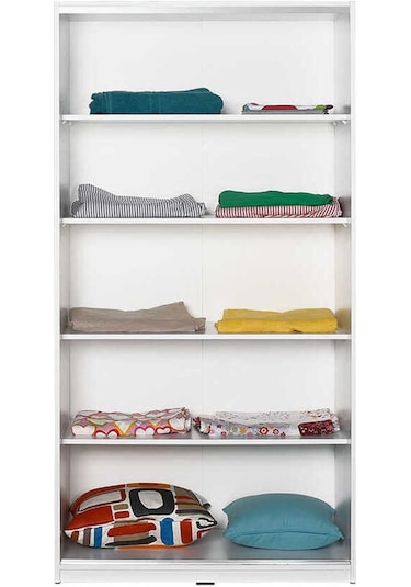 5 Raflı Sürgülü Gardırop - Beyaz