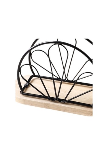 Trendooze Piknik Büfe Masaları İçin Siyah Dik Stand Peçetelik Seti Siyah