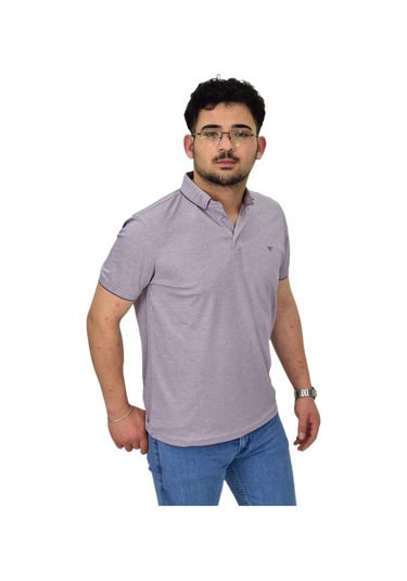 Erkek Polo Yaka Merserize Tişört 1000 Bgl-st04532 Lila