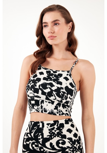 Lela Slim Fit Ip Askılı Yırtmaçlı Midi Alt-Üst Bayan Takım 5865726 Siyah