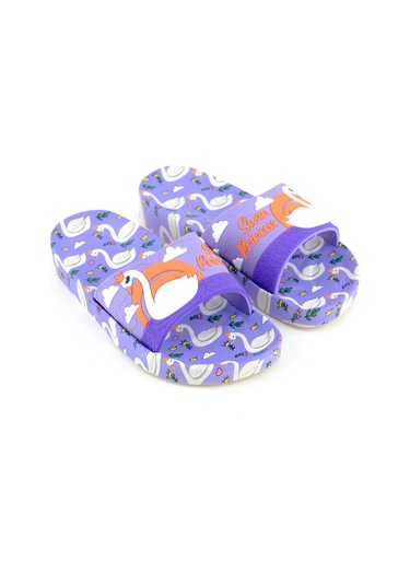 Gezer Kız Çocuk Yazlık Islak Zeminde Kullanıma Uygun Rahat Taban Ev Bahçe Plaj Havuz Terlik Lila