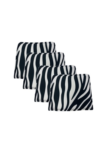 Knsz Sırt Minderi 4 Lü Zng&mğr&uslu Bonar Kumaş Cırtlı Tel Bar Sandalyesi Sırtı İçin Siyah