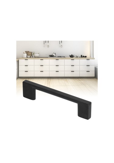 Siyah Çinko Alaşımlı Kapı Kolu, Dolap Kapısı, Gardırop, Mobilya, Ev İçin Donanım Çekmecesi, 96 Mm