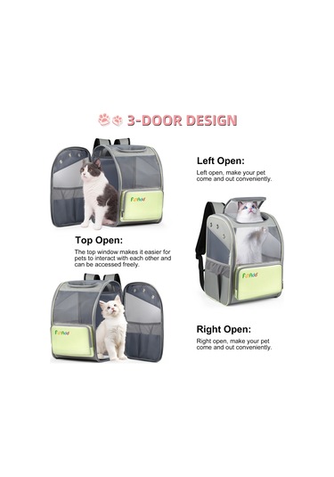 Funadd Fold Nefes Alabilir Pet Sırt Çantası Açık Omuzlar Kedi Çantası Sarı
