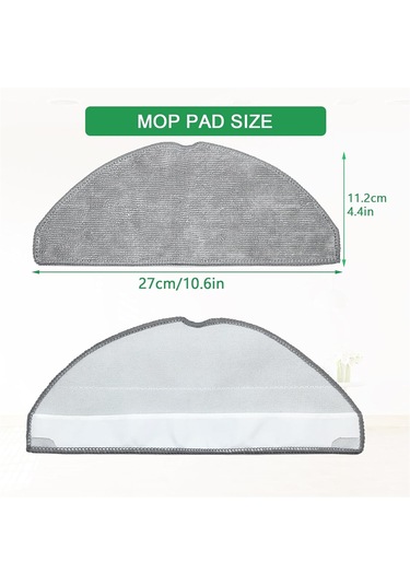 Synodicmonth Eufy L60 Robot Süpürge İçin 4'lü Yedek Parça Mop Bezi, Yıkanabilir Mikrofiber Mop Pedi Mop Bezi Aksesuarları