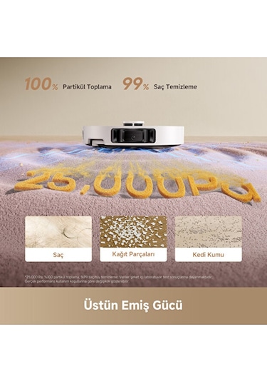 Dreame L50 Ultra CE 25.000Pa Emiş Gücü Robot Süpürge Beyaz