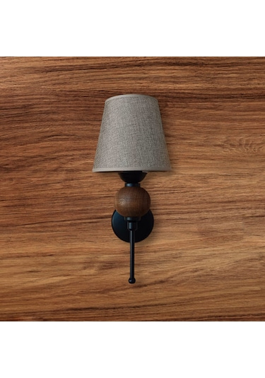 Tekli Perge Aplik Doğal Ahşaplı Toplu Siyah Boyalı Kahverengi Şap