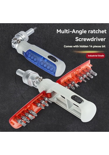 Maiyame 15'li Çok İşlevli Ratchet Tornavida Seti - Gizli Manyetik Uçlar, Ergonomik Abs Kolu, S2 Çelik Malzeme - Kırmızı