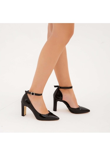 Tamer Tanca Kadın Vegan Siyah Rugan Topuklu & Stiletto Ayakkabı 22 319 Bn Ayk Sıyah Rugan Siyah