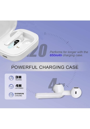 Vkemall Bluetooth 5.3 Hareket Kulak İçi Kulaklıklar, Ipx7 Su Geçirmez, Gürültü Engelleme, Hi-fi Stereo Ses, Otomatik Eşleşme Ve Akıllı Dokunmatik Kontrol