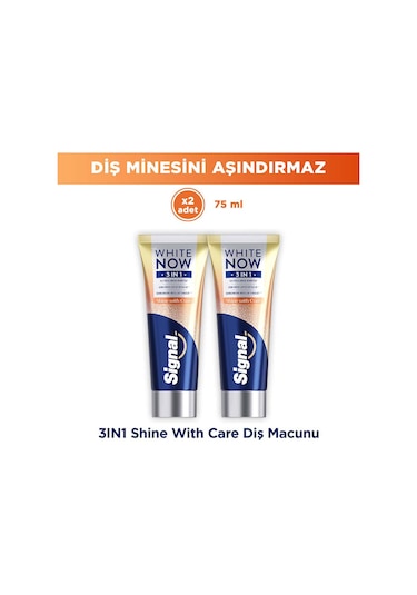 Signal White Now Diş Macunu 3 İn 1 Shine With Care 75 Ml X2