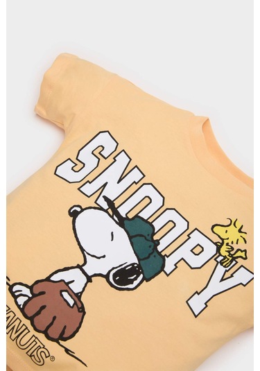 DeFacto Erkek Bebek Snoopy 2'li Takım Kısa Kollu Tişört Beli Lastikli Şort E6920A525SMOG283 Turuncu DeFacto Erkek Bebek Snoopy 2'li Takım Kısa Kollu Tişört Beli Lastikli Şort E6920A525SMOG283 Turuncu