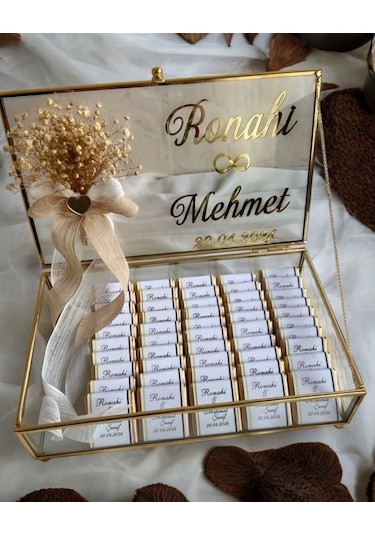 Damian Gold Söz Nişan Kız İsteme Çikolatası Altın - Gümüş