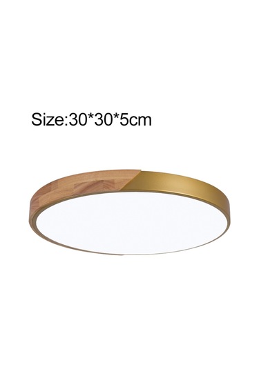 Ahşap Yuvarlak Tavan Lambası, Beyaz Işık For 30cm Diğer Diğer