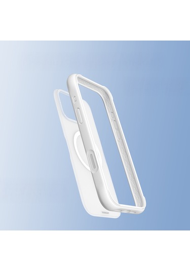 İphone 16 Pro Uyumlu Kılıf M-safe Şarj Özellikli Youngkit Macaroon Serisi Kapak Beyaz