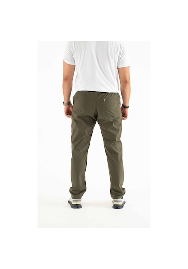 Longberg Erkek Beli Lastikli Bağcıklı Mevsimlik Jogger Spor Pantolon Haki