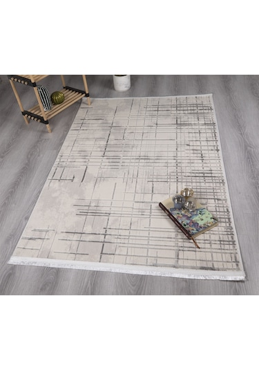 Modern Dekoratif Dokuma Salon Oturma Odası Çocuk Odası Mutfak Halısı Antre Halı Yolluk Krem 4113c