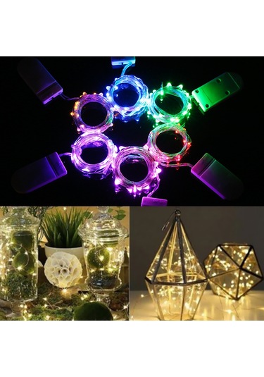 Honmex 2 Metre Mavi Led Işık Süreci - Taşınabilir Bakır Tel - Ip65 Su Geçirmez - Pil Dahil Değil Mavi