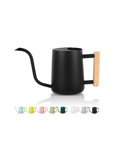 Gajeena 35 Unca Siyah Paslanmaz Çelik Uzun Ağızlı İç Mekan Bitkileri Sulama Kova