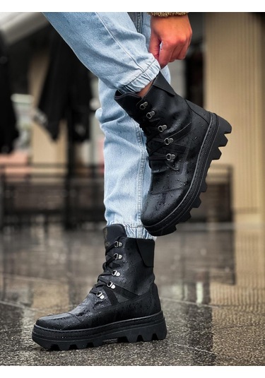 Knack Erkek Spor Bot B14 Siyah Siyah Taban Siyah Siyah Taban