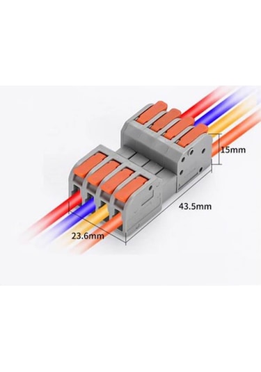 Koodmax 10 Adet Hızlı Kablo Ekleme Birleştirme Konnektörü - Dörtlü Klemens - Bağlantı Kesme Özellikli
